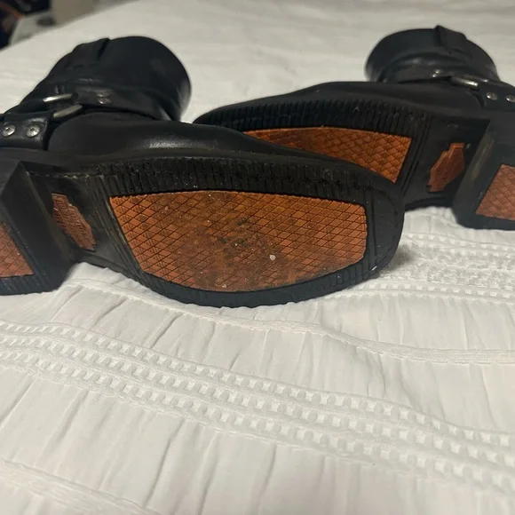 Harley Davidson Black Leather Harness Ankle Boots - Picture 4 of 13